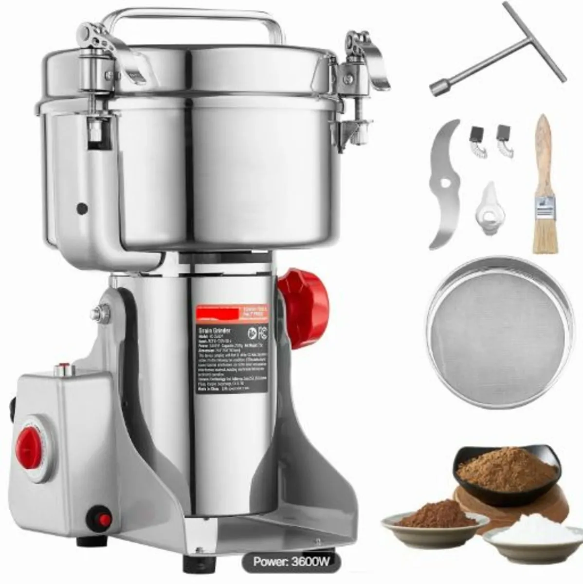 2500g Electric Grain Mill Grinder,High Speed 3400w - Image 1