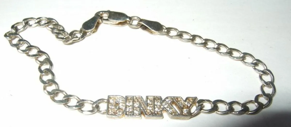 Vintage Hallmarked Silver Gemset Logo Bracelet - Image 2