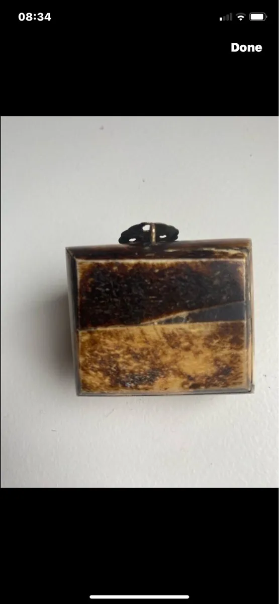 Vintage Bone & Brass Ring/ Jewellery Box - Image 4