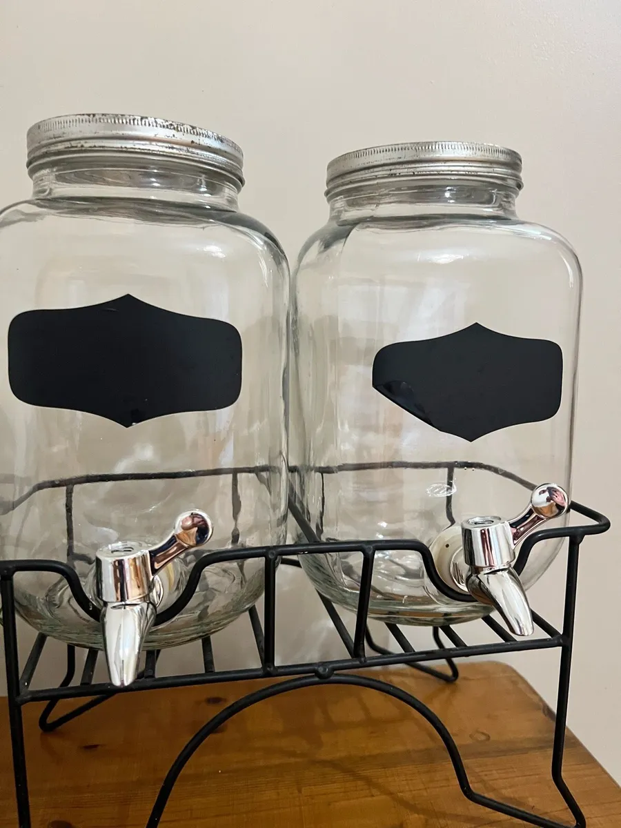 Mason Style Water Dispensers with Taps and Stand - Image 2