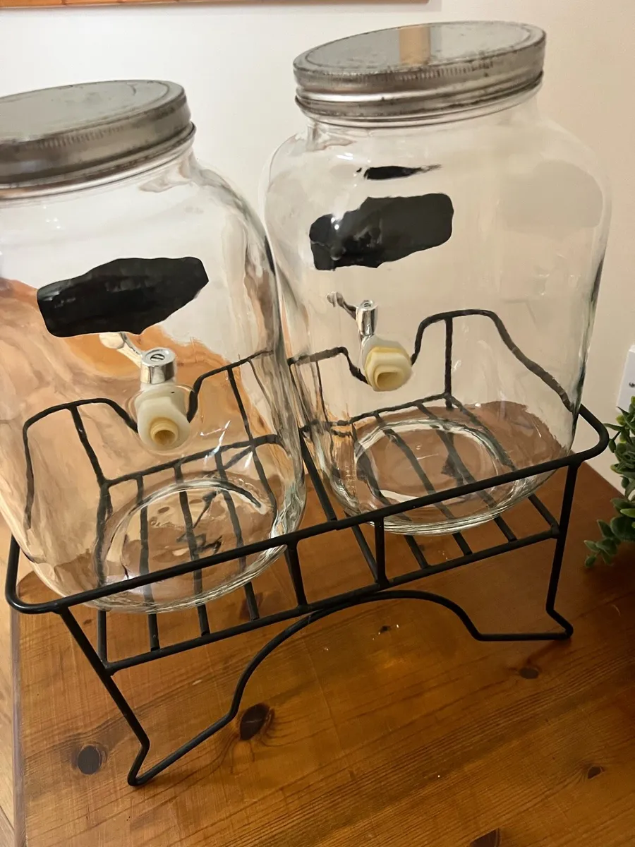 Mason Style Water Dispensers with Taps and Stand - Image 3