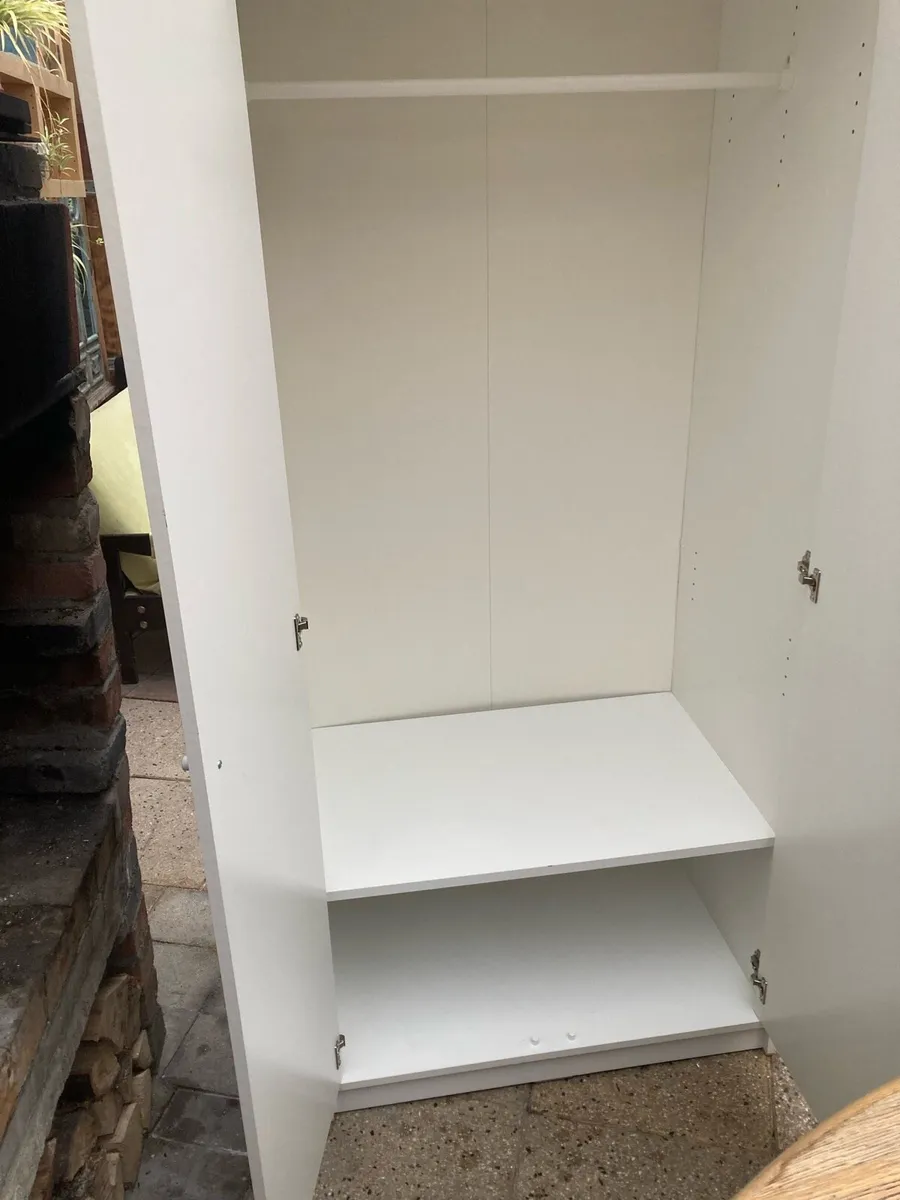 White double door wardrobe (bargain) - Image 2