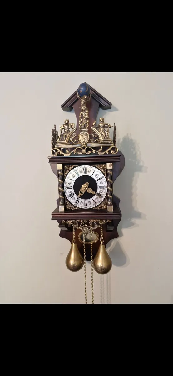Vintage zaanse Dutch wall clock with pendulum - Image 1