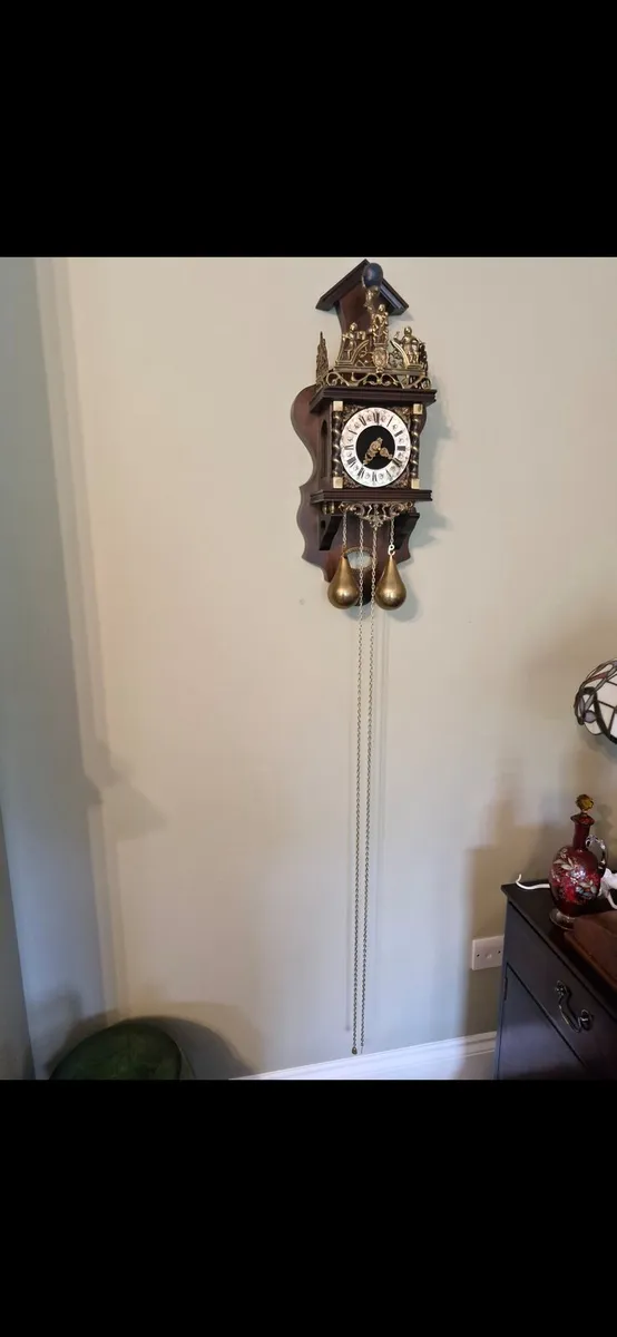 Vintage zaanse Dutch wall clock with pendulum - Image 2