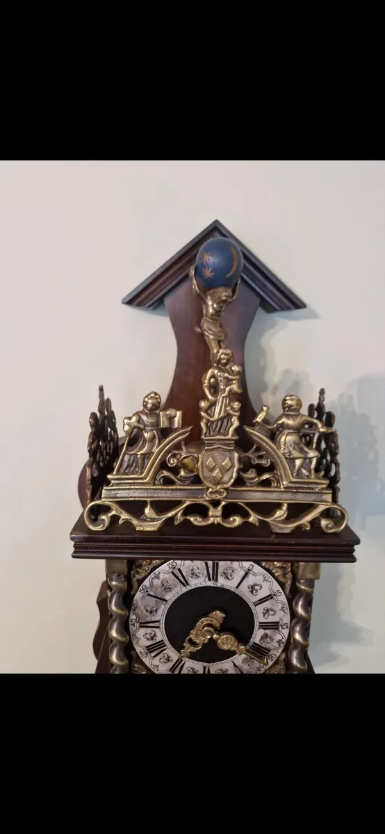 Vintage zaanse Dutch wall clock with pendulum - Image 3