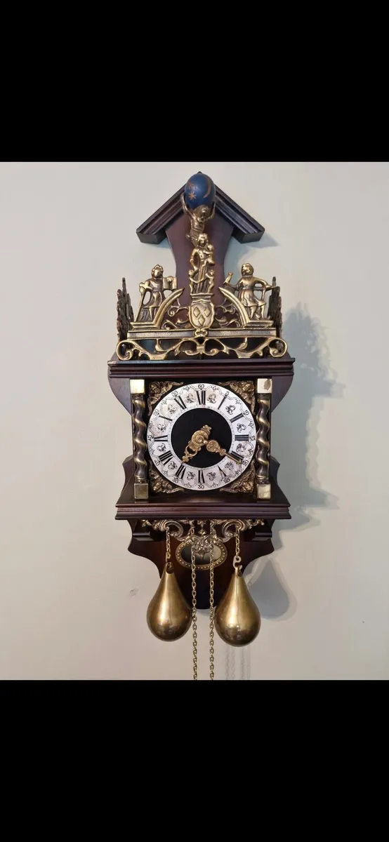 Vintage zaanse Dutch wall clock with pendulum - Image 4
