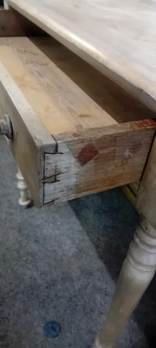 Victorian Stripped Pine Console Table - Image 2