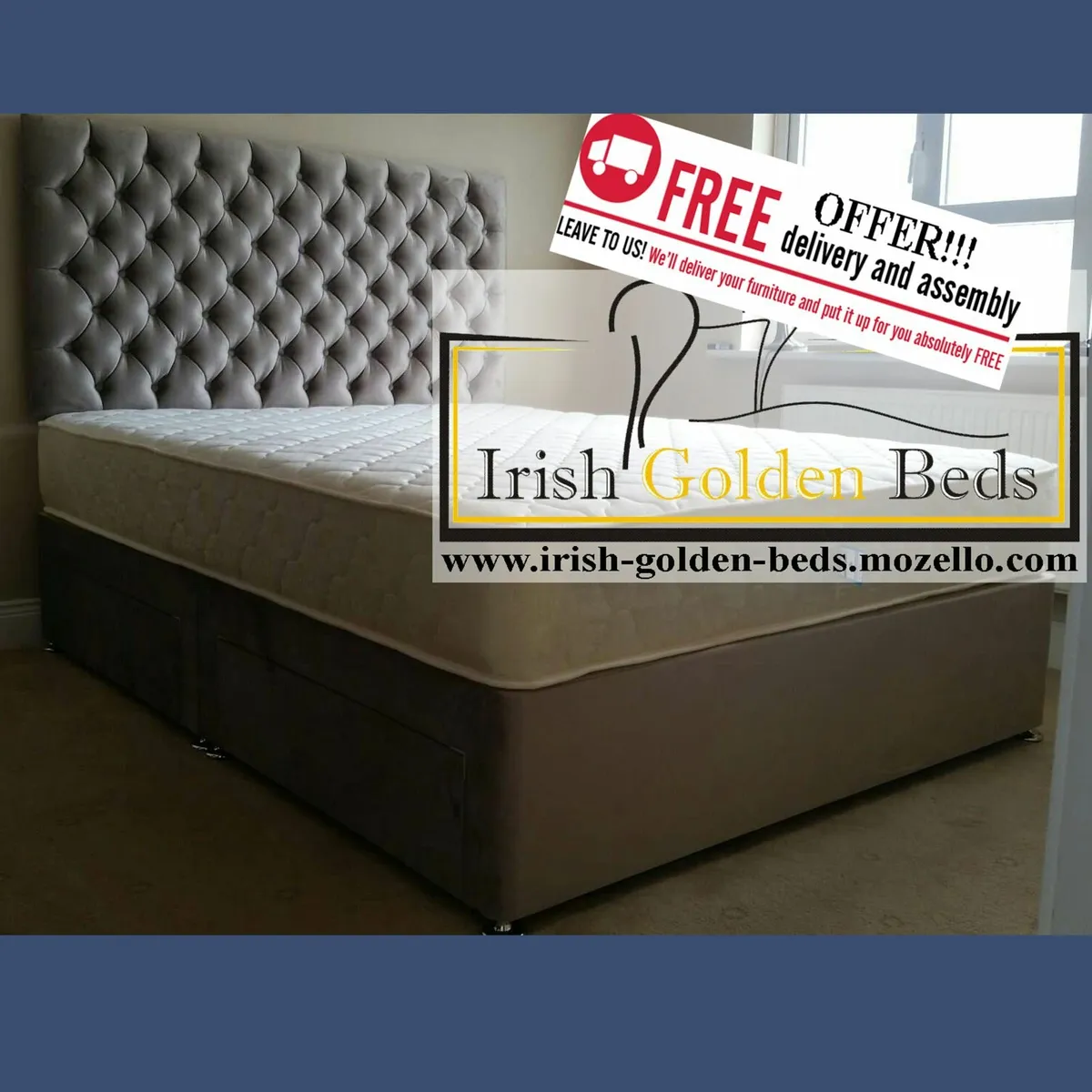 bed frame and headboard, free delivery - Image 3