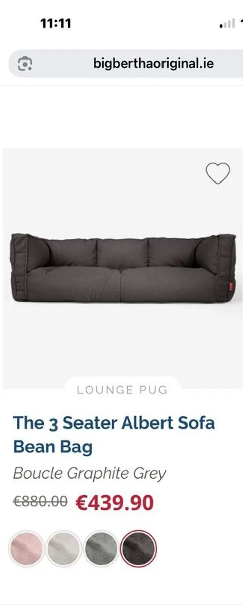 The 3 Seater Albert Sofa Bean Bag and a large foot stool - Image 1