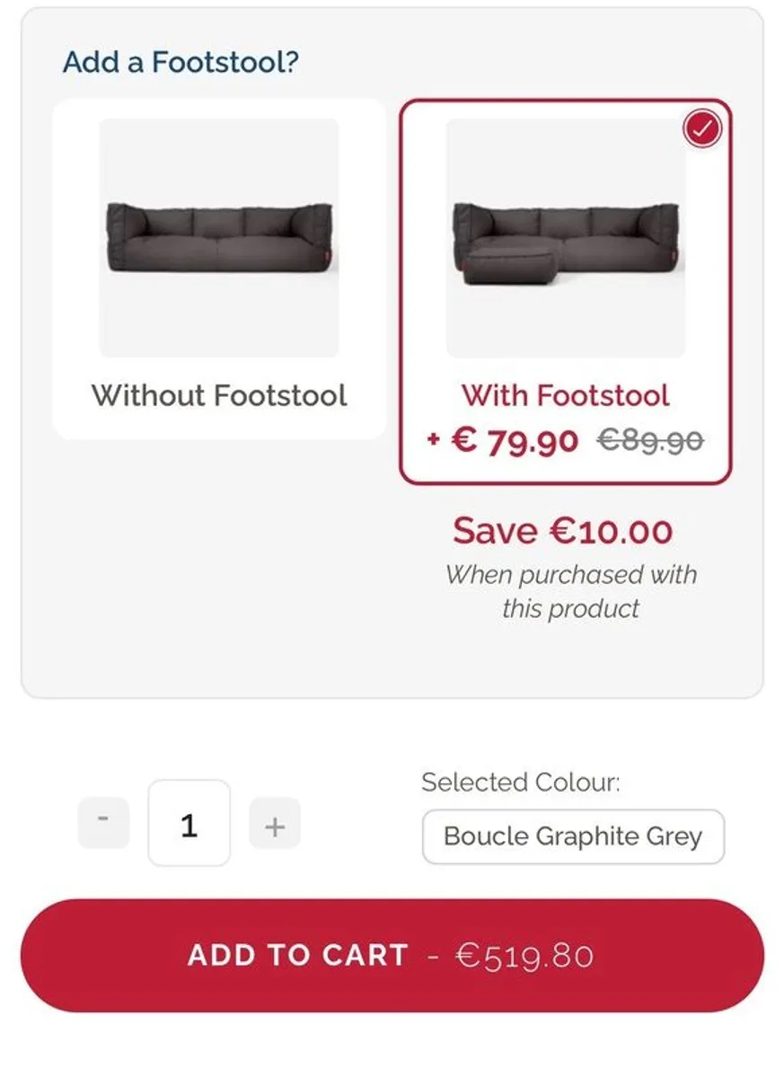 The 3 Seater Albert Sofa Bean Bag and a large foot stool - Image 4