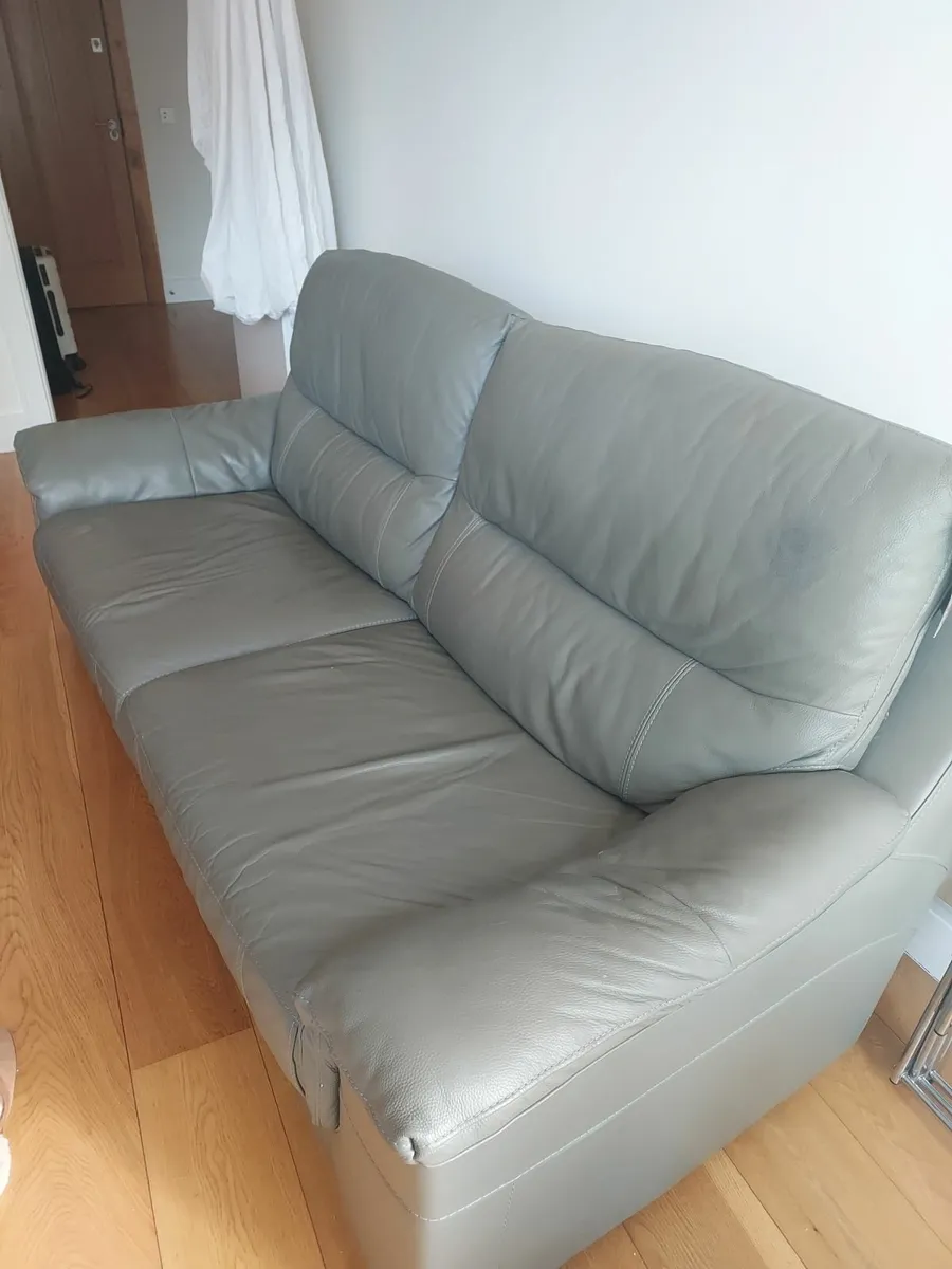Grey 2.5 leather seater - Furniture - Image 1