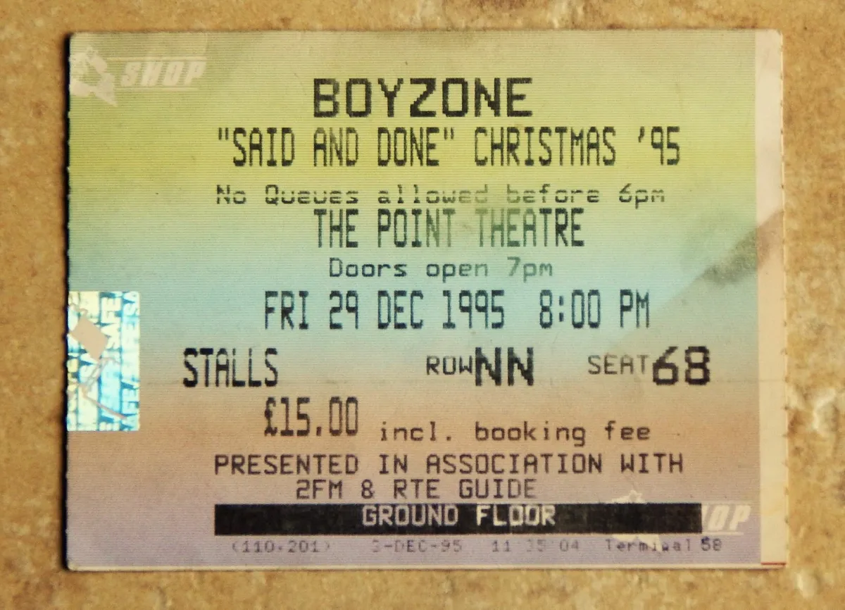 Boyzone Said And Done Concert 1995 Vintage Ticket - Image 1