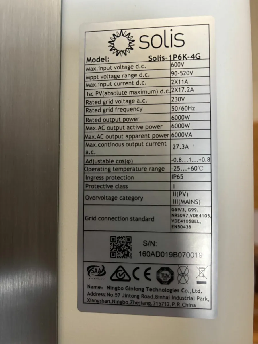 Solar inverters  - Solis 6 KW  & SAJ 3KW - Image 2