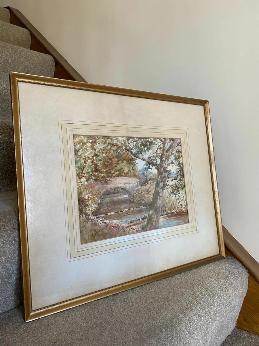 Large Framed Watercolour signed F.Gaye - Image 1