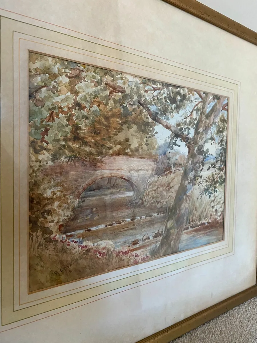 Large Framed Watercolour signed F.Gaye - Image 2