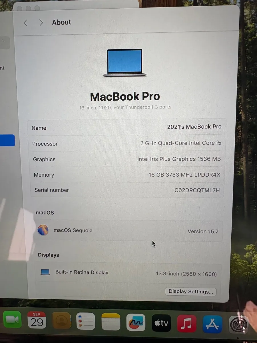 Apple MacBook Pro 2020 Touch Bar 13in 16gb RAM/500 - Image 4
