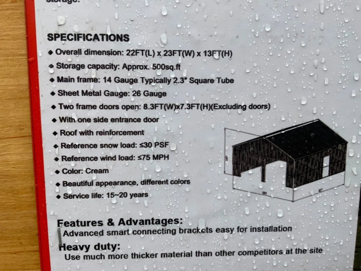 METAL FRAME & SHEETED DOUBLE GARAGE...4188. - Image 4