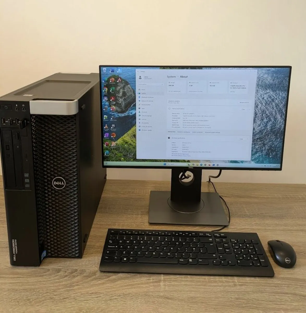 Dell Precision Xeon PC Win11 24" LCD 16GB Wifi SSD - Image 1