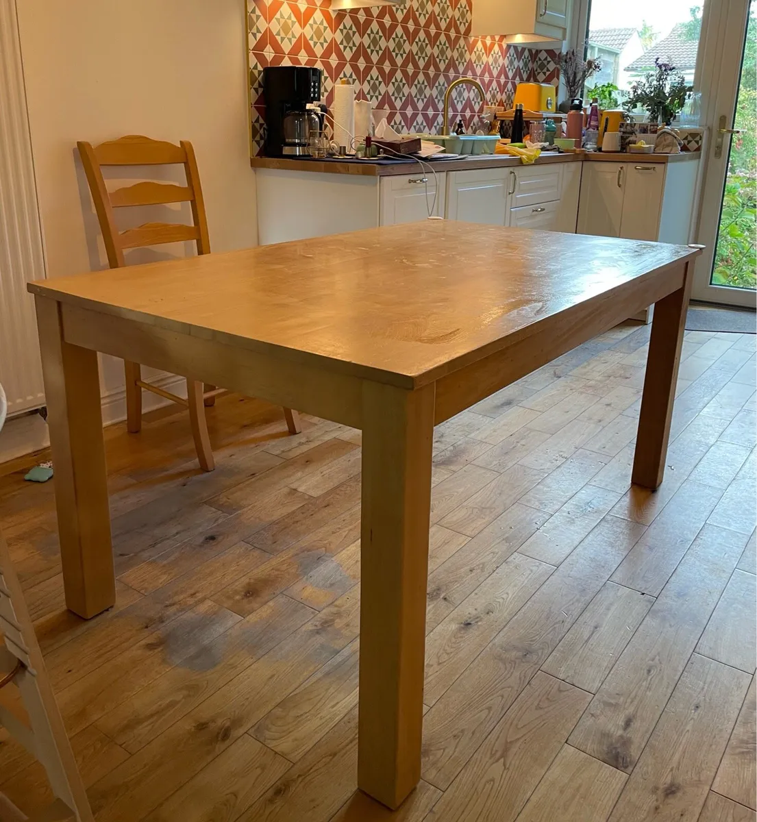 Dining table, solid wood, six seater - Image 1