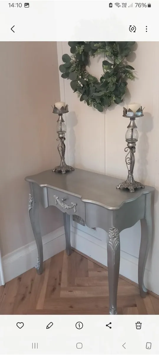 Stunning silver French style console table - Image 2