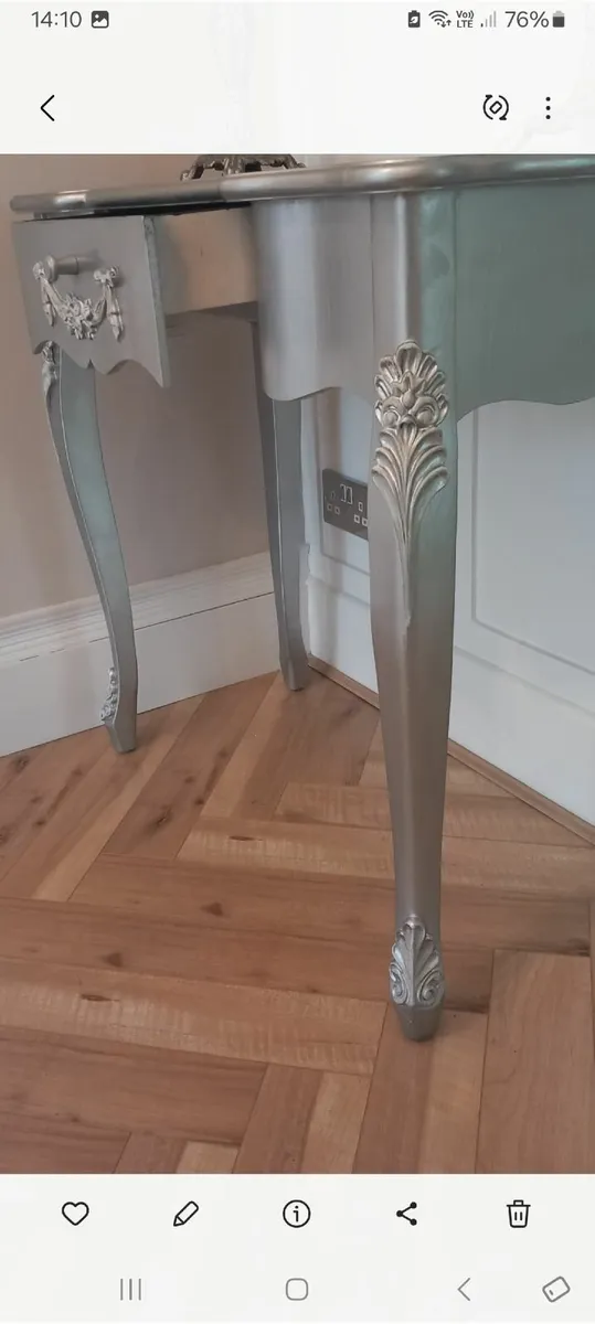 Stunning silver French style console table - Image 4