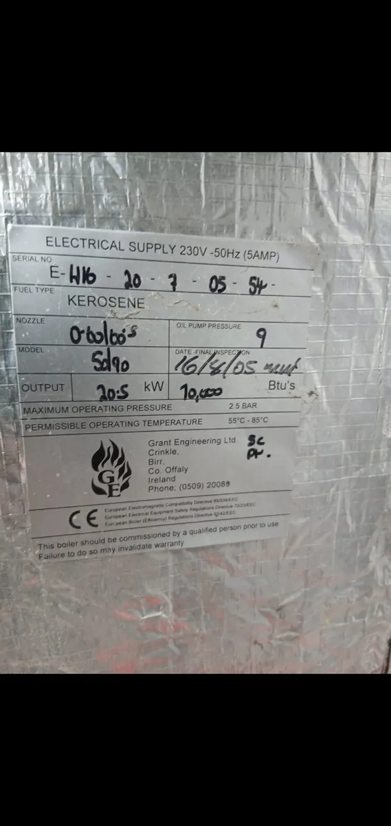 Grant oil burner and tank - Image 4