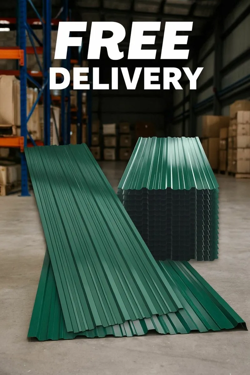24 x Trapezoidal Corrugated Sheet Metal Sheets - Image 1