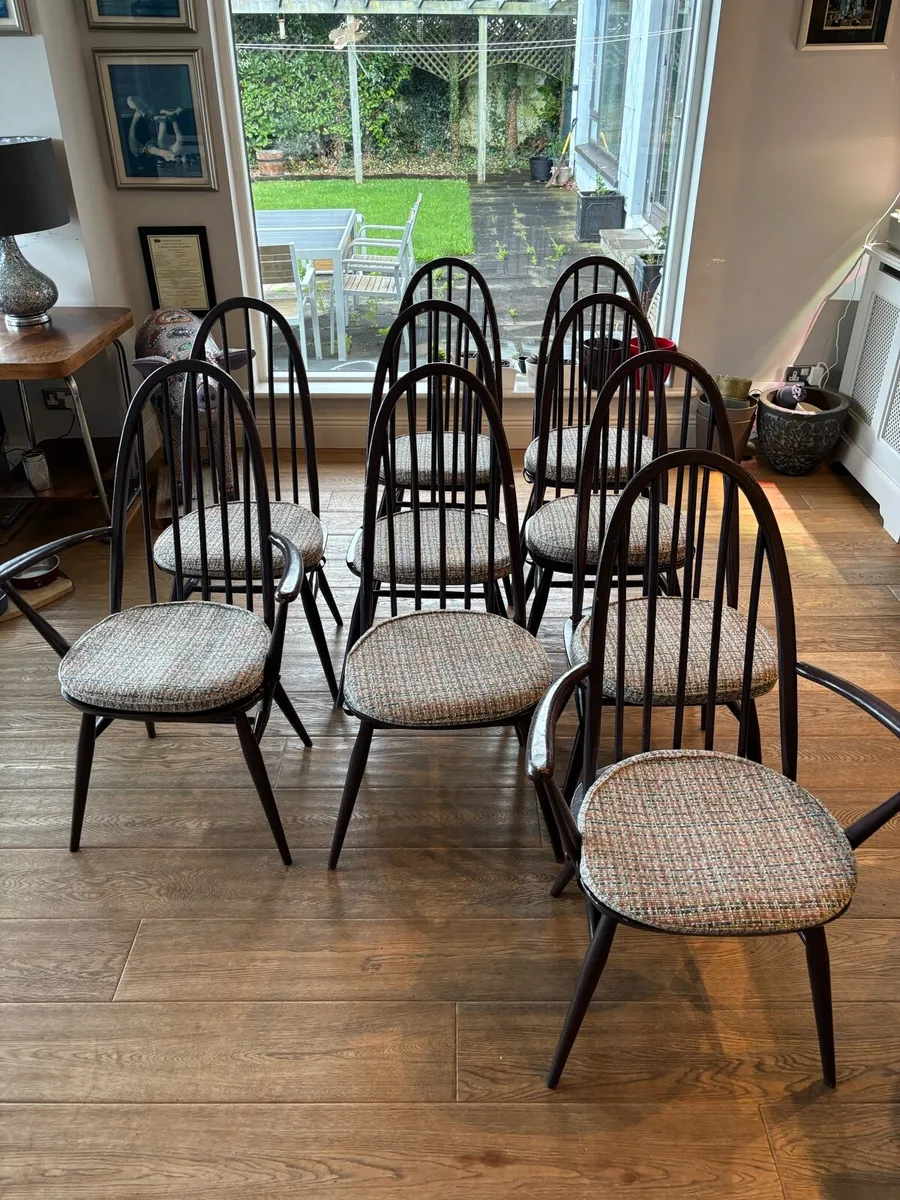 9 x Ercol Quaker Dining Chairs - Image 2