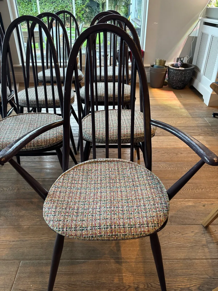 9 x Ercol Quaker Dining Chairs - Image 3