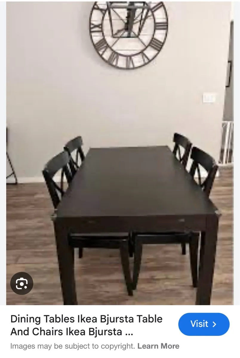 IKEA Extendable Table & 6 Chairs - Image 1