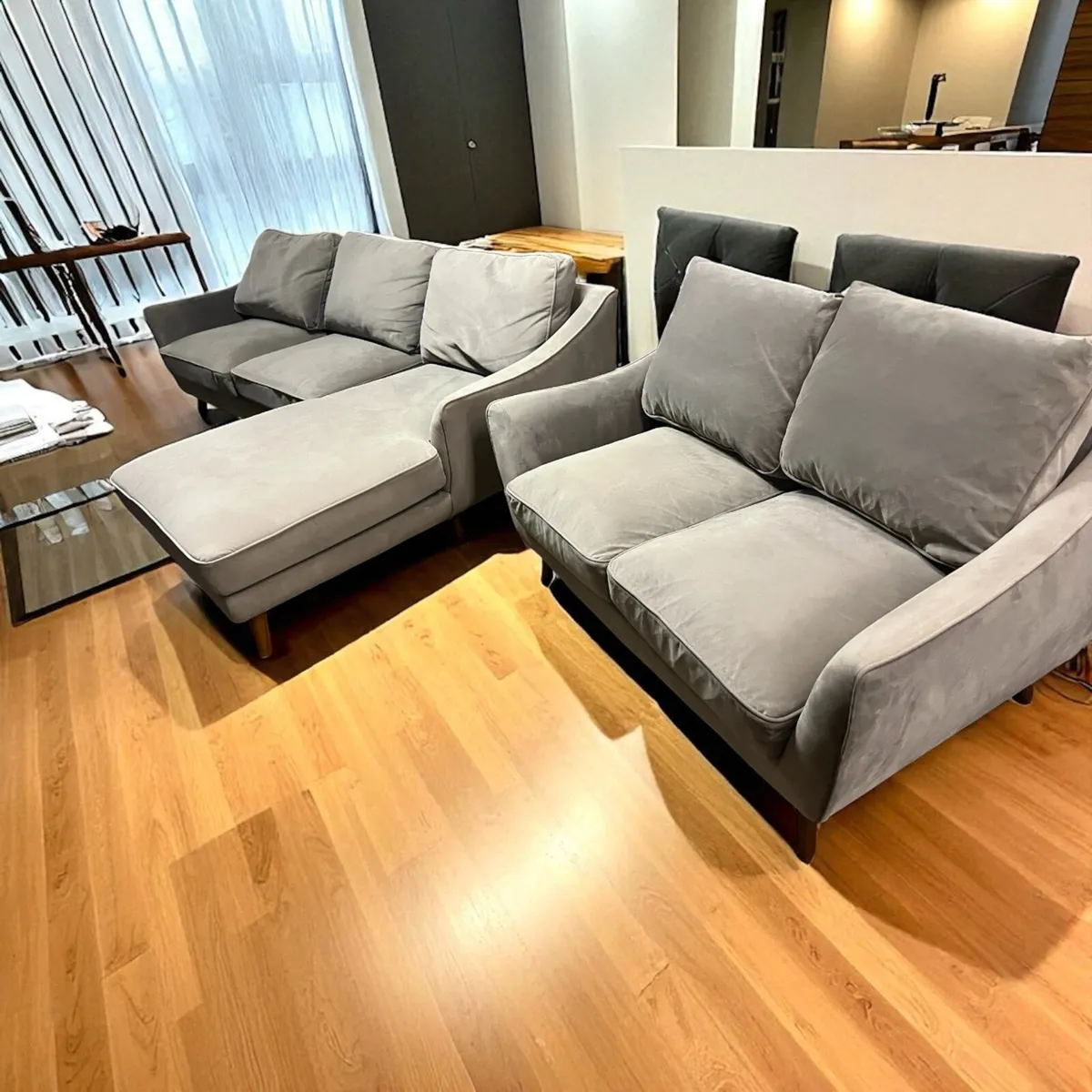 Taupe 3+2 sofa set couch furniture - Image 1