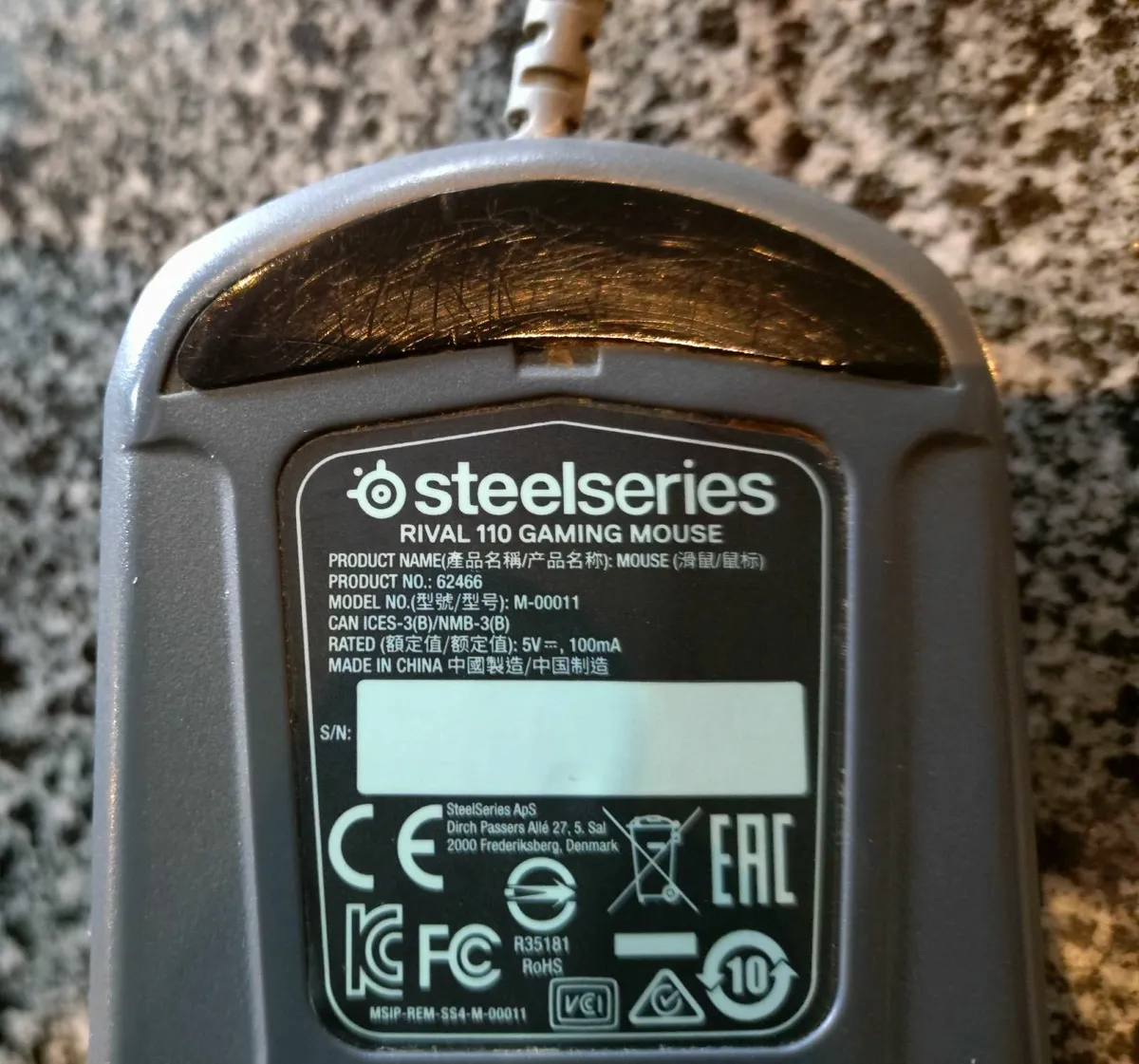 STEELSERIES RIVAL 110 GAMING MOUSE (USED). - Image 3