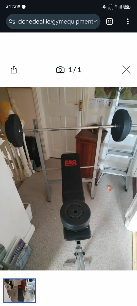Bench press + bar and weights