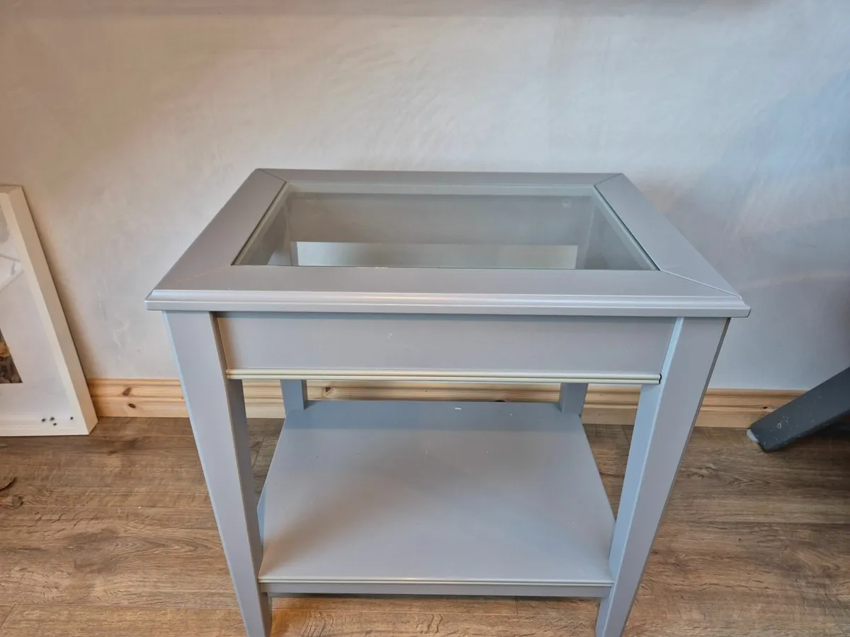Glass top side table