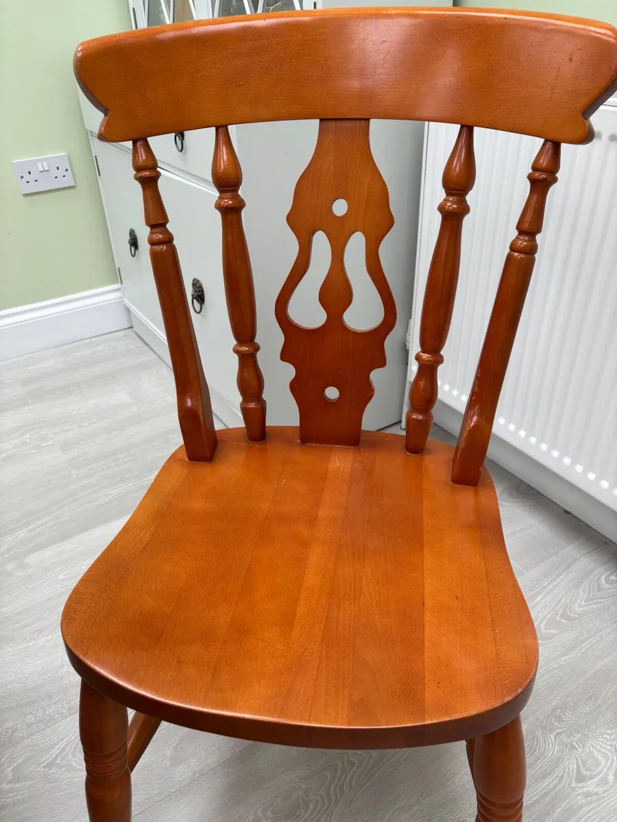 Oak Kitchen Chairs x 8 - Image 2