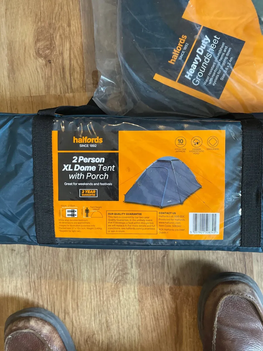 2 man tent, camping chair, tarp, and camping bed - Image 2