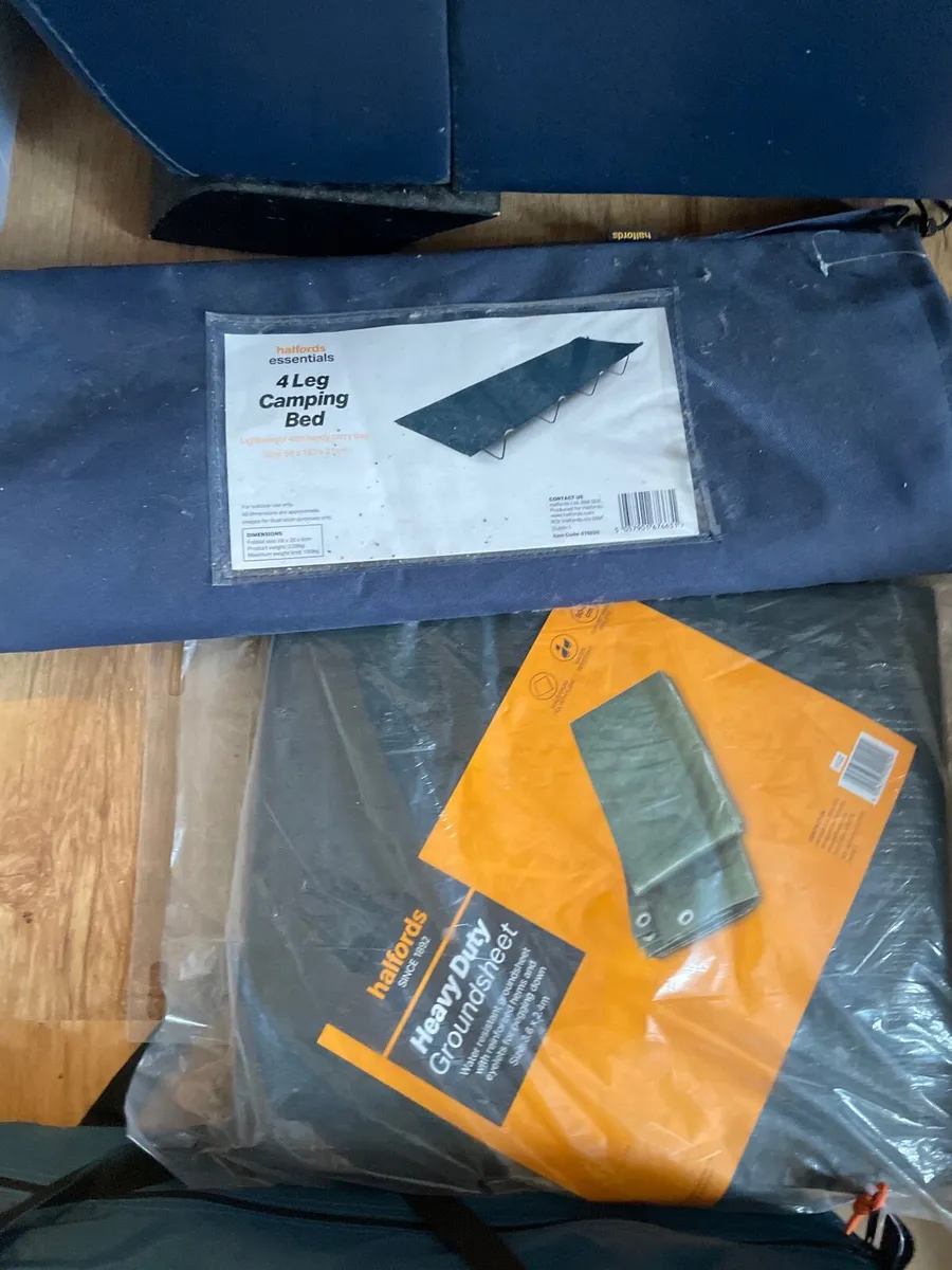 2 man tent, camping chair, tarp, and camping bed - Image 3