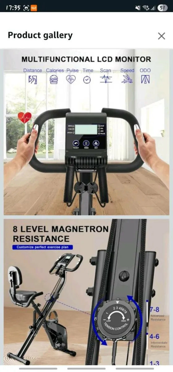 Exercise bike foldable - Image 1