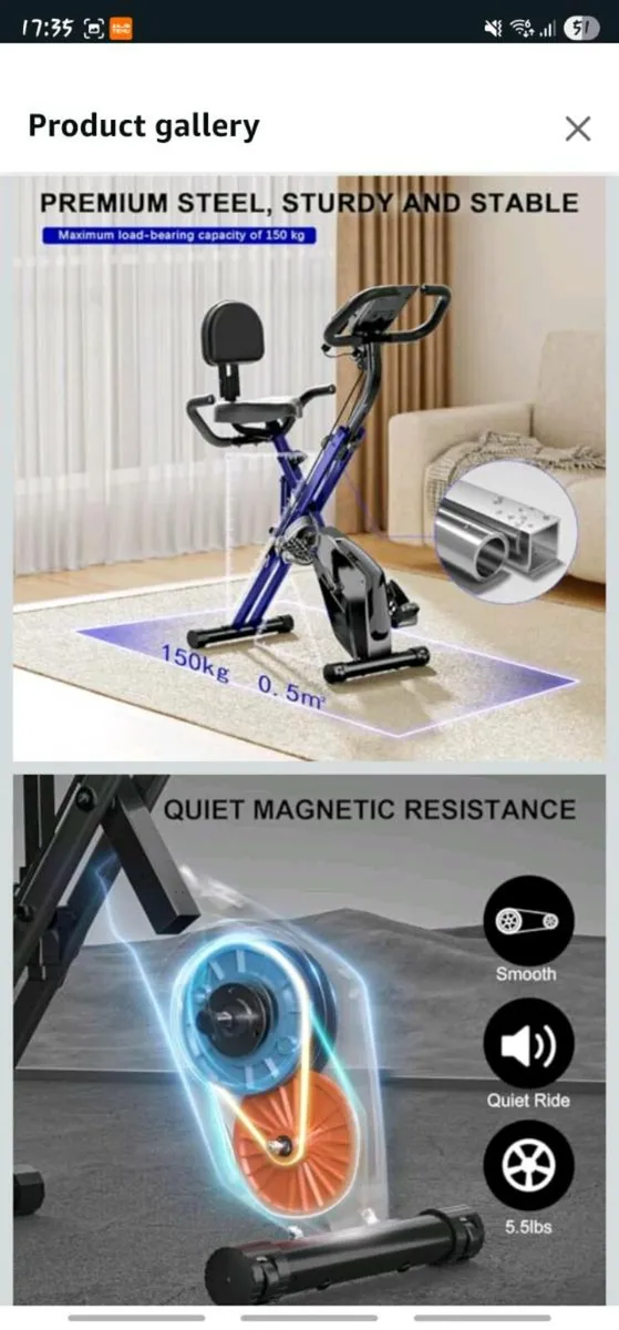 Exercise bike foldable - Image 2
