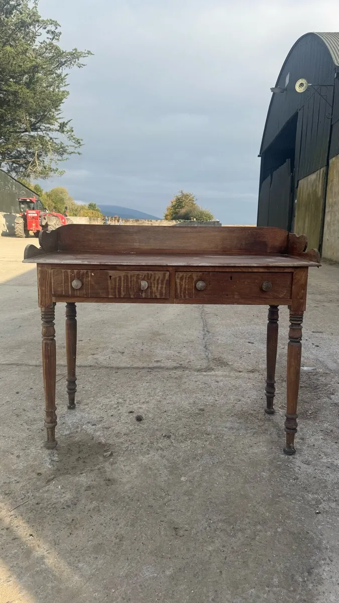 Antique oak desk / hallstand / sideboard - Image 1