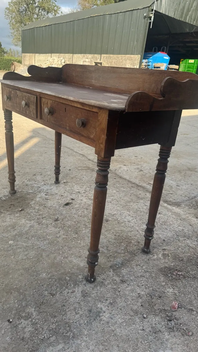 Antique oak desk / hallstand / sideboard - Image 4