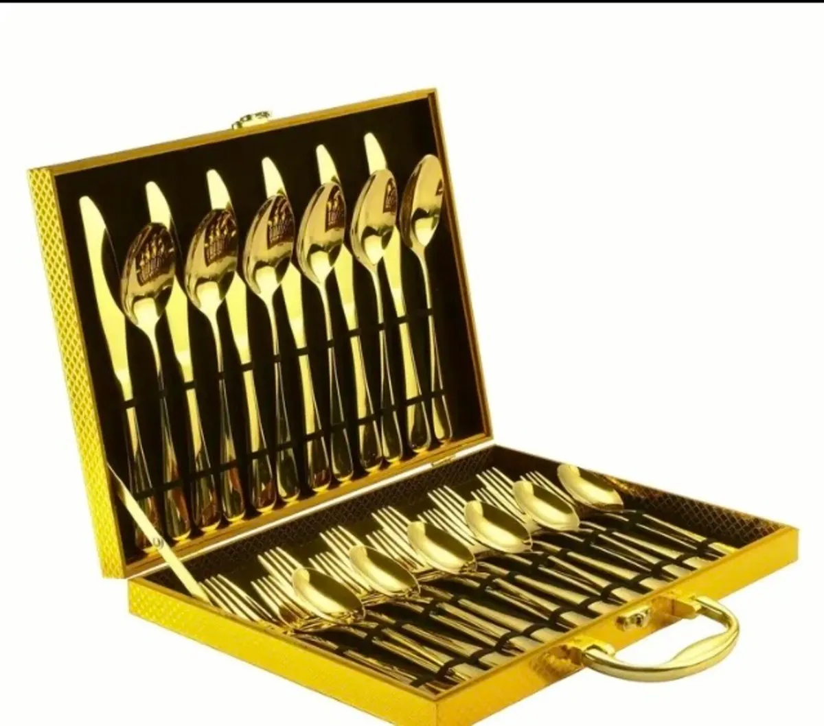 Gold cutlery set new free postage - Image 1