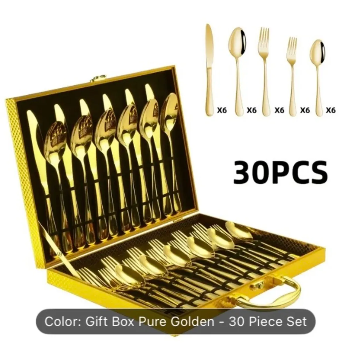 Gold cutlery set new free postage - Image 2