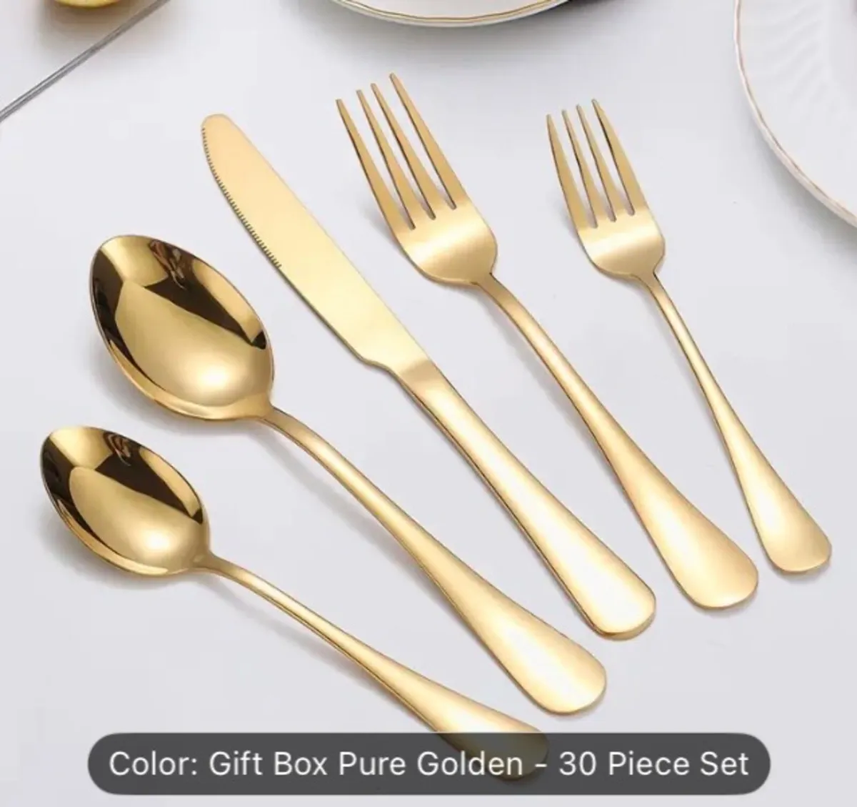 Gold cutlery set new free postage - Image 3