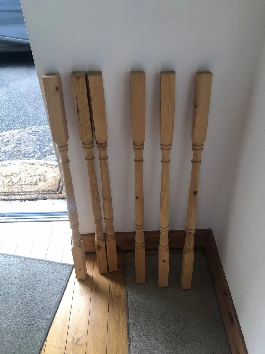 Wooden stair spindles