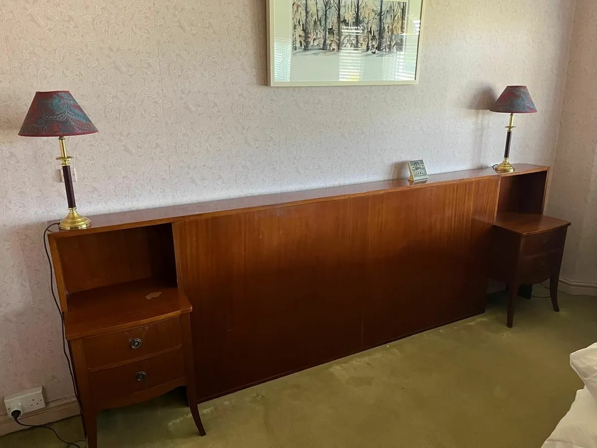 Handmade Teak mid-century headboard