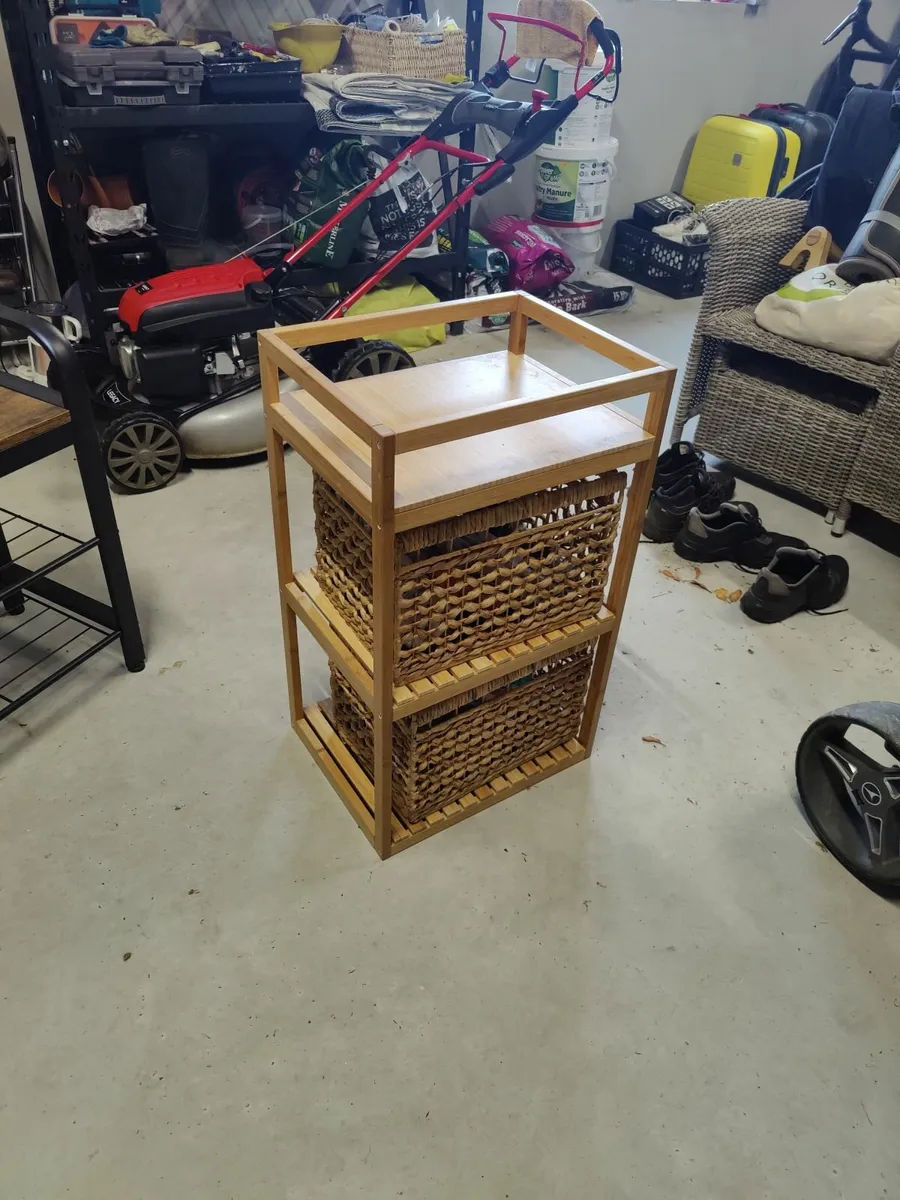Ikea 'Ragrund' bathroom storage unit and baskets - Image 1