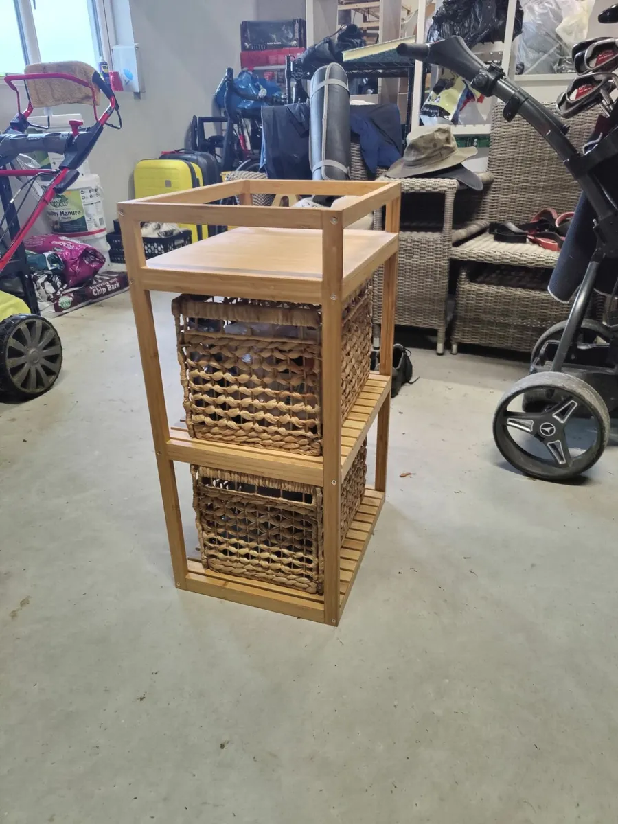 Ikea 'Ragrund' bathroom storage unit and baskets - Image 2