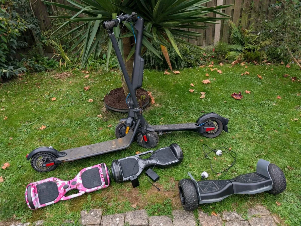 3 Hoverboards & 2 electric scooters parts/repair - Image 1