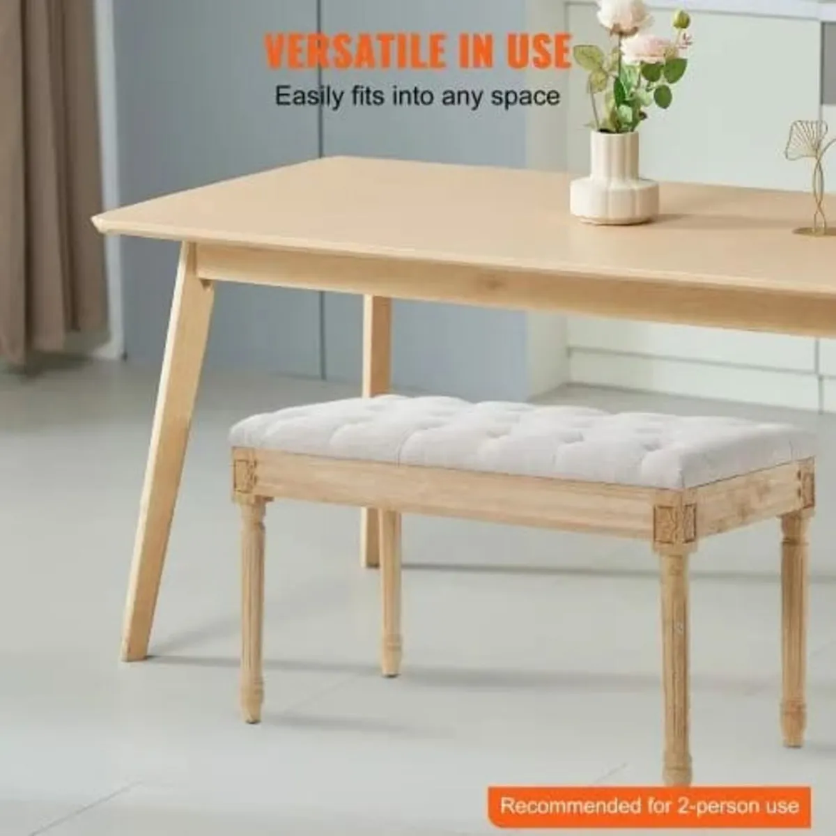 Bench, 16"W Ottoman Bench, End of Bed Bench with F - Image 4